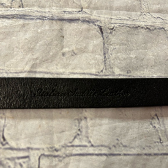 CALVIN KLEIN THIN BLACK ITALIAN SADDLE LEATHER WOMEN’S BELT SIZE LARGE - Picture 7 of 9